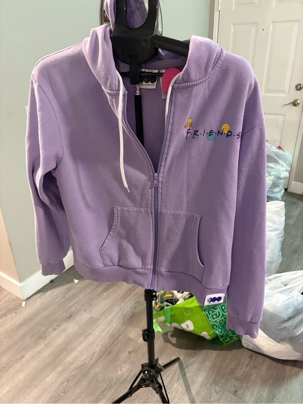 Warner Bros. Lavender Full-Zip Hoodie with FRIENDS Logo